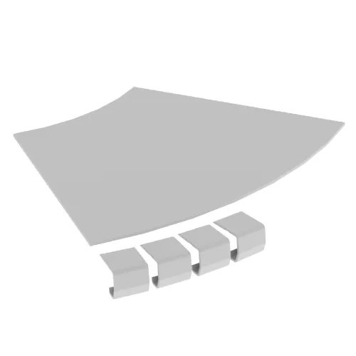67 Tampa curva plana 45º cinzento RAL7035 300 R300 U23X