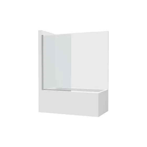 Victoria Divisória Banheira B1H, Vidro 6mm 850x1500(Alt)MM Maxiclean Perfil Prata Brilho