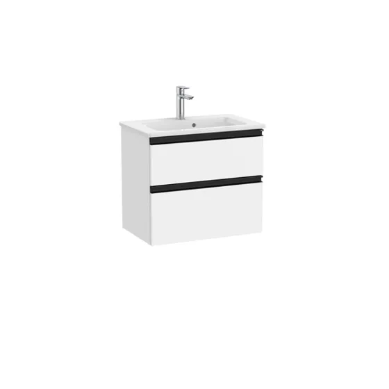 The Gap Unik Compact Móvel com 2 Gavetas 600x380mm Branco Brilho